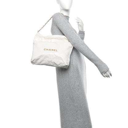 Chanel Shiny Calfskin Quilted Small 22 White 2 of 7
