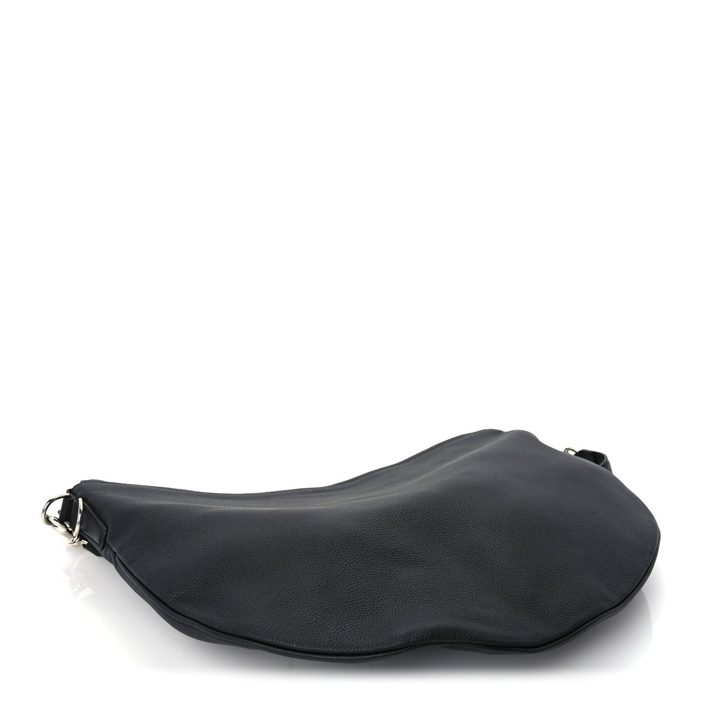 Grained Calfskin Large B Shoulder Bag Black