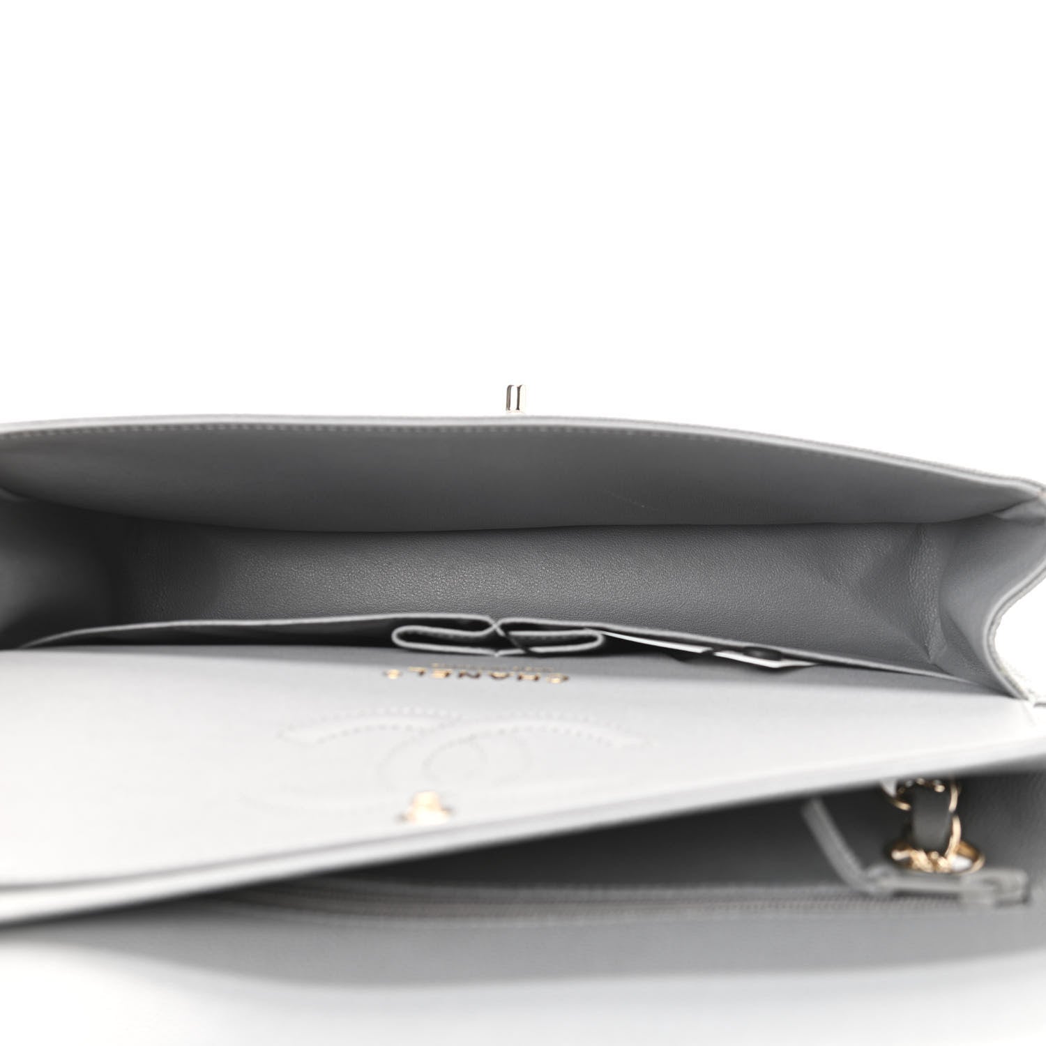 Chanel Caviar Quilted Medium Double Flap Grey 5 of 11