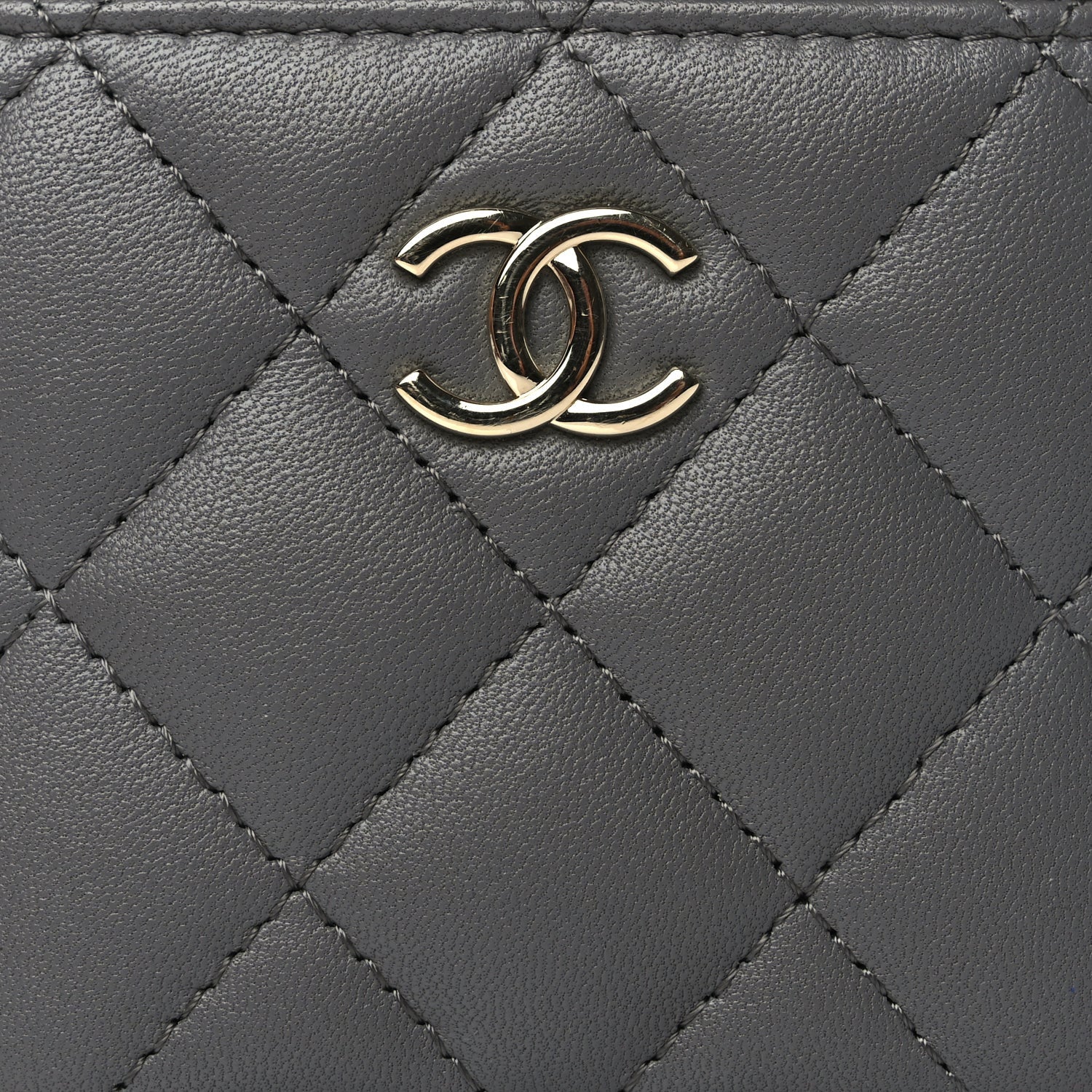 Chanel Lambskin Quilted Top Handle Mini Vanity Case With Chain Grey 7 of 9