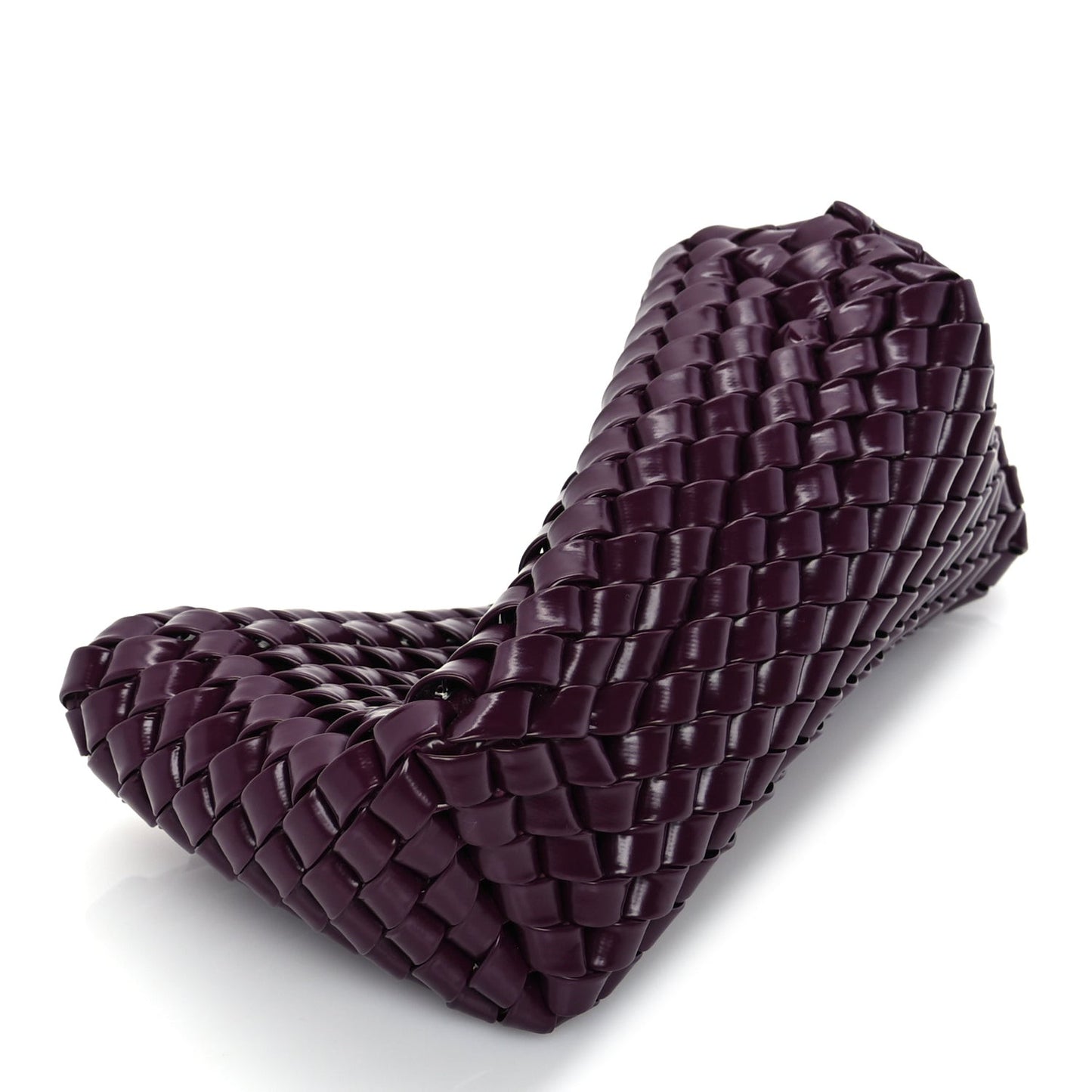 Patent Nappa Intrecciato Slanted Clutch  Purple