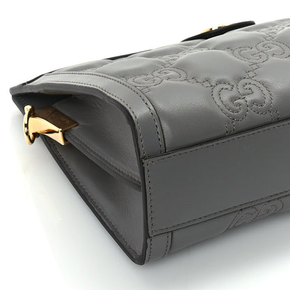 Gucci Calfskin GG Matelasse Small Slim Chain Shoulder Bag  Dusty Grey Natural 7 of 8
