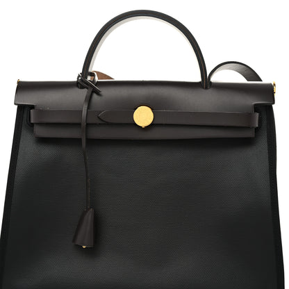 Hermes Toile H Berline Vache Hunter Herbag Zip PM 31 Black Ebene 9 of 12