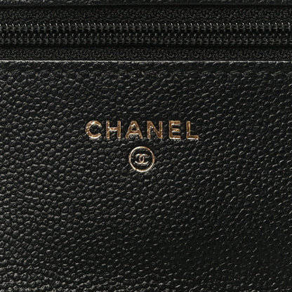 Chanel Caviar Quilted Boy Wallet On Chain WOC Black 6 of 11