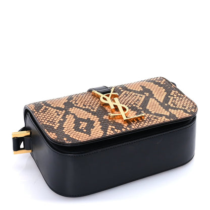 Saint Laurent Snakeskin Classic Small Monogram Universite Bag Black 3 of 7