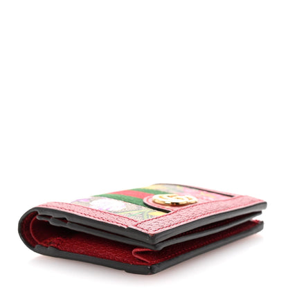 Gucci GG Supreme Monogram Flora Web Ophidia Card Case Red 4 of 7