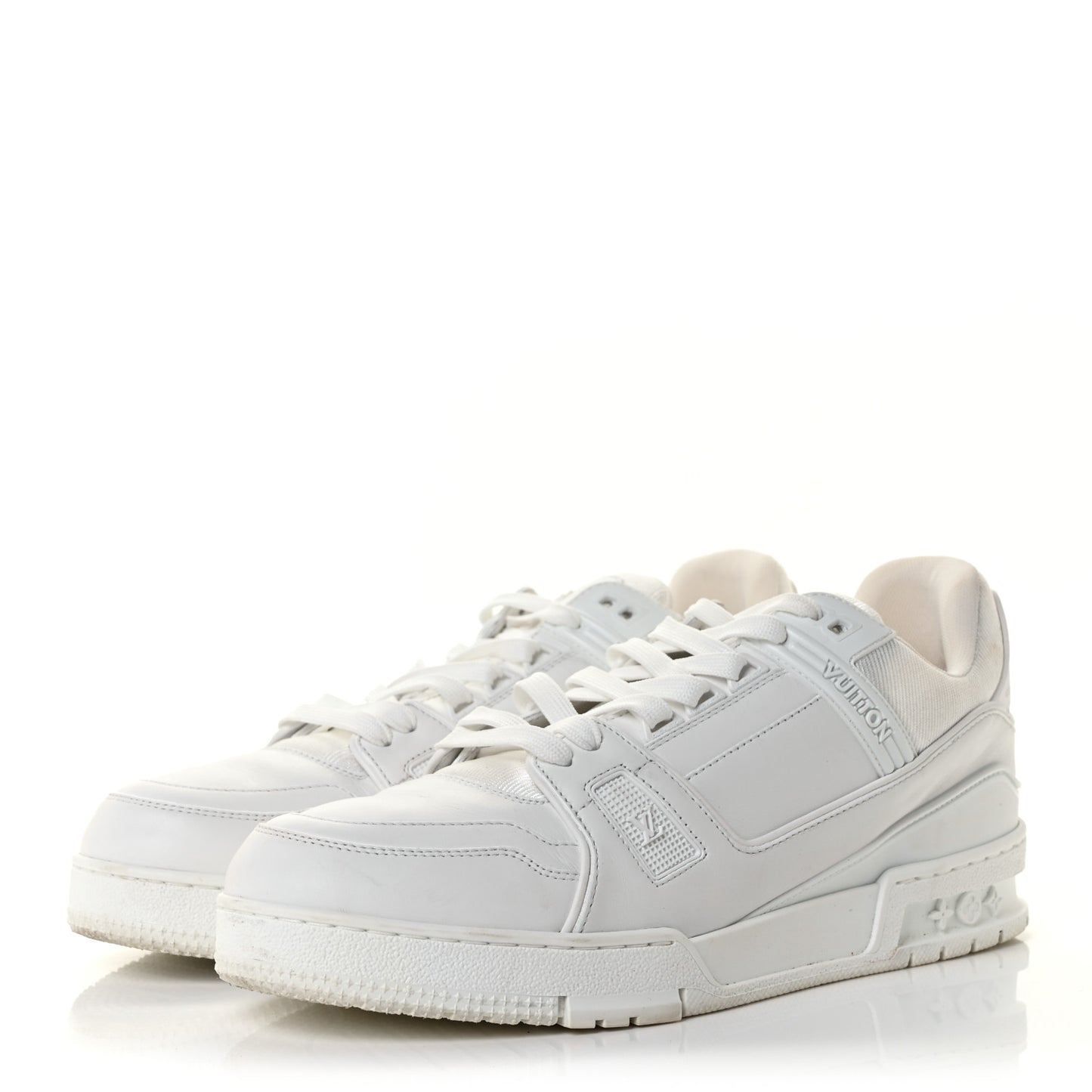 Calfskin Mens LV Trainer Sneakers 8.5 White