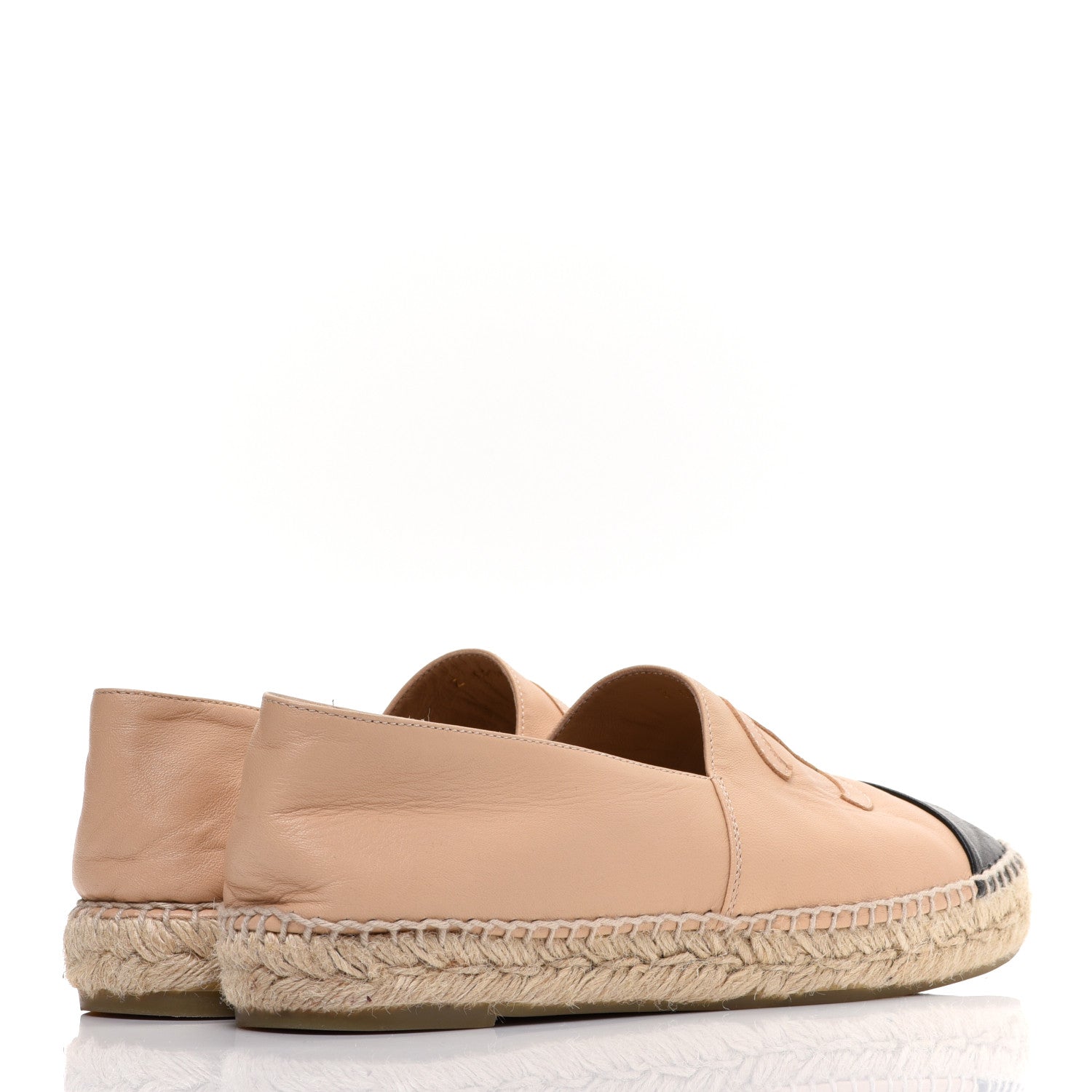 Chanel Lambskin CC Espadrilles 39 Beige Black 4 of 13