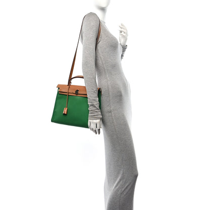 Hermes Vache Hunter Toile Herbag Zip 31 PM  Bambou Natural 2 of 17