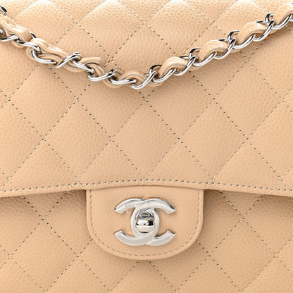 Chanel Caviar Quilted Medium Double Flap Beige 8 of 11