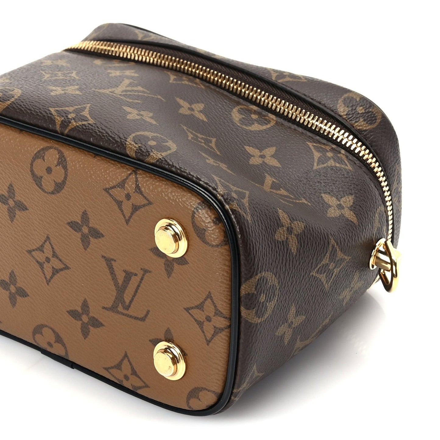 Reverse Monogram Vanity Chain Pouch Black