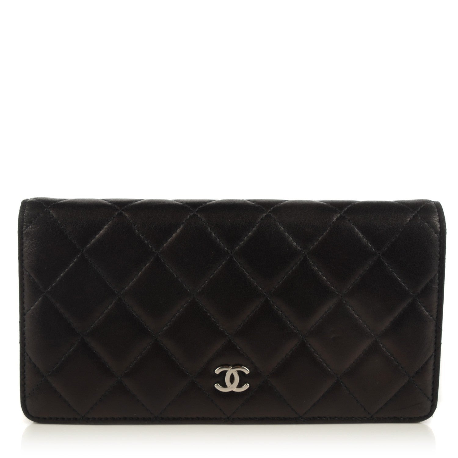 Chanel Lambskin Quilted Yen Wallet Black 1 of 8