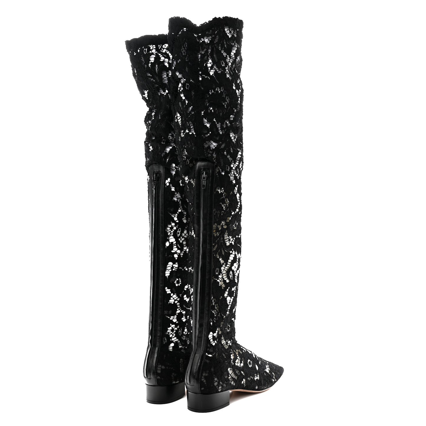 Lace Over The Knee Boots 39 Black