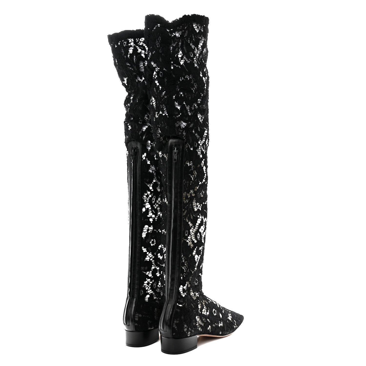 Valentino Garavani Lace Over The Knee Boots 39 Black 4 of 9