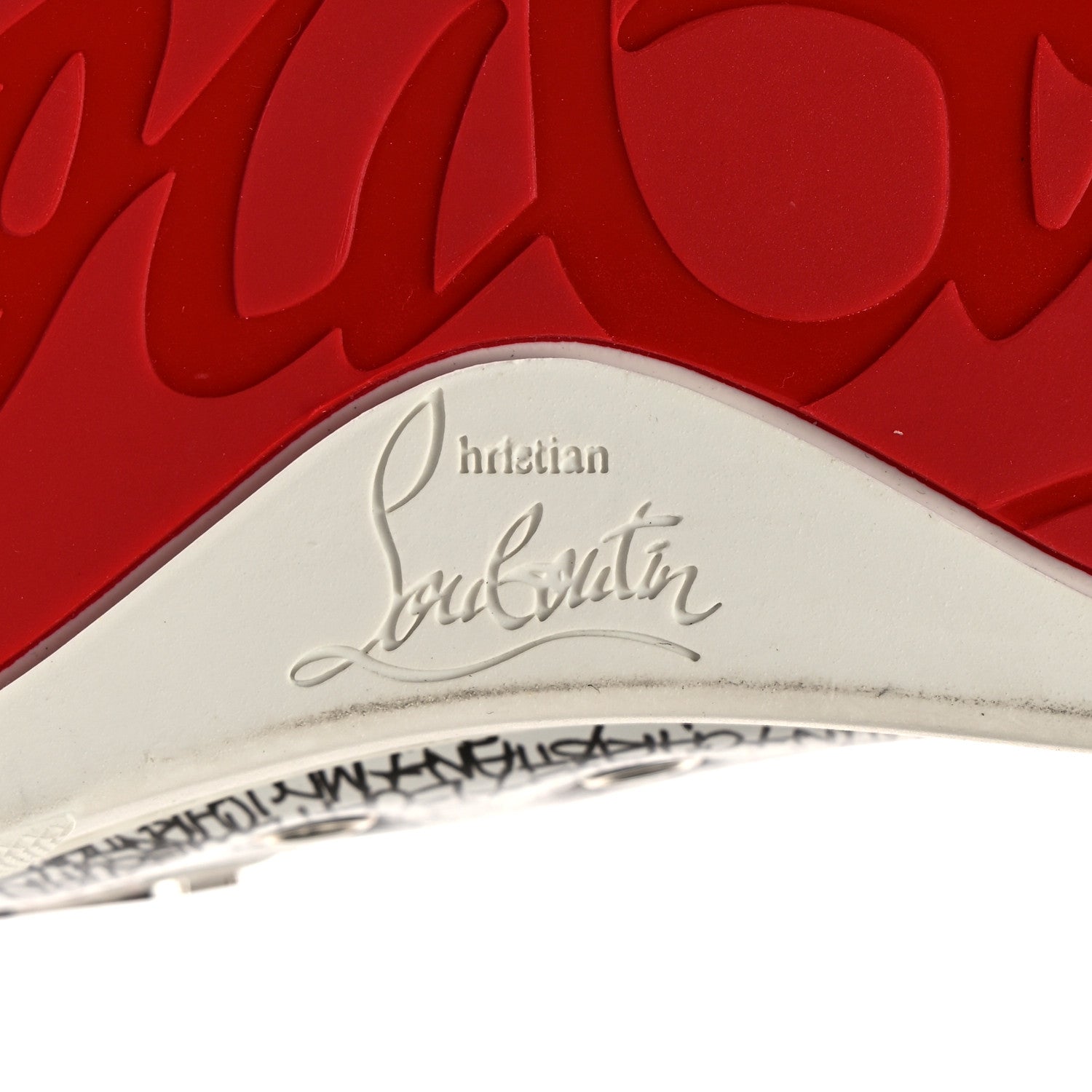 Christian Louboutin Mens Calfskin Lou Spikes Caligraf Orlato Flat Sneakers 36 White Black Silver 7 of 8