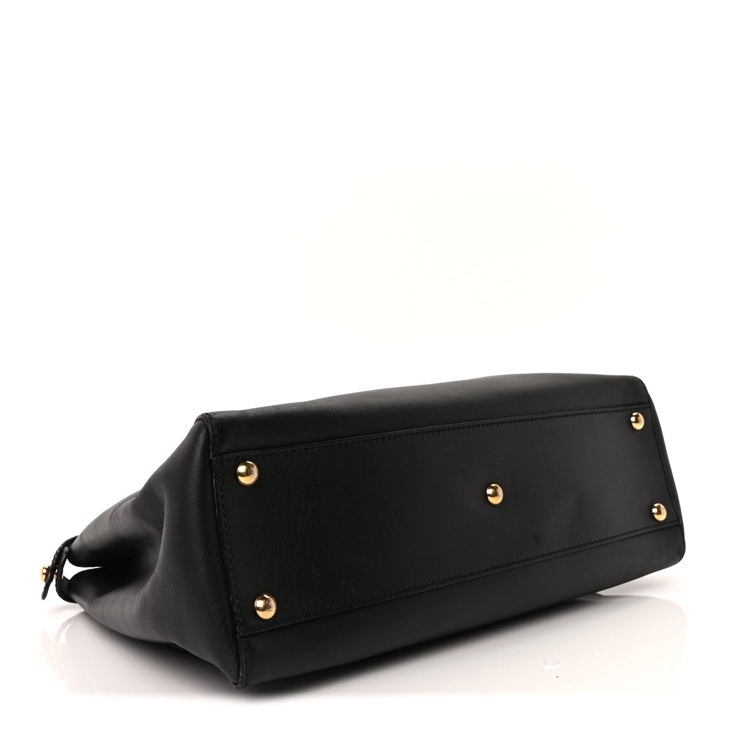 Vitello Seta Shiny Nappa Medium Peekaboo Iconic Satchel Black