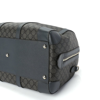 Gucci GG Supreme Monogram Textured Dollar Calfskin Medium Savoy Duffle Bag  Grey Black Graphite Grey 8 of 8