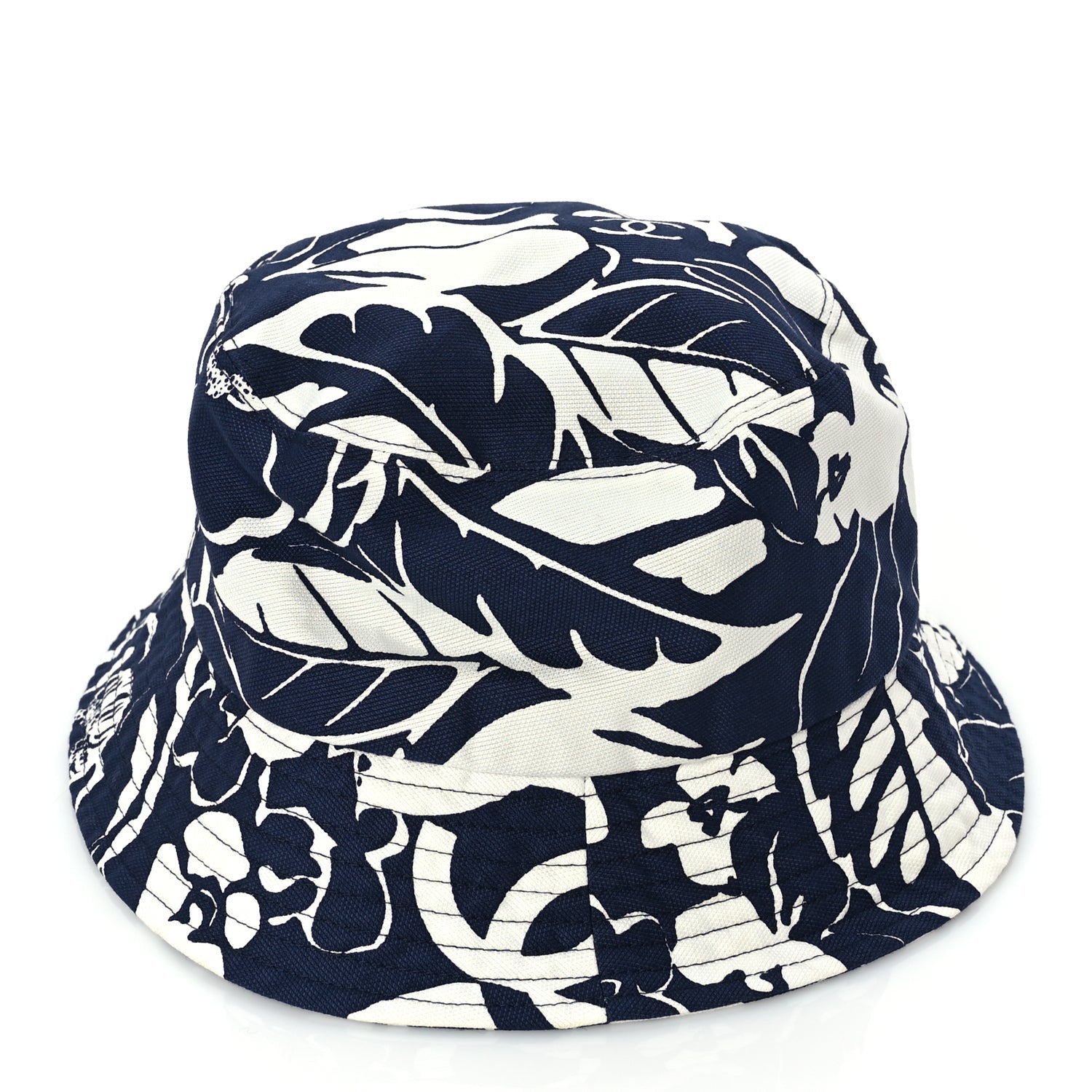 Chanel Cotton Canvas Bucket Hat L Navy Ivory 5 of 8