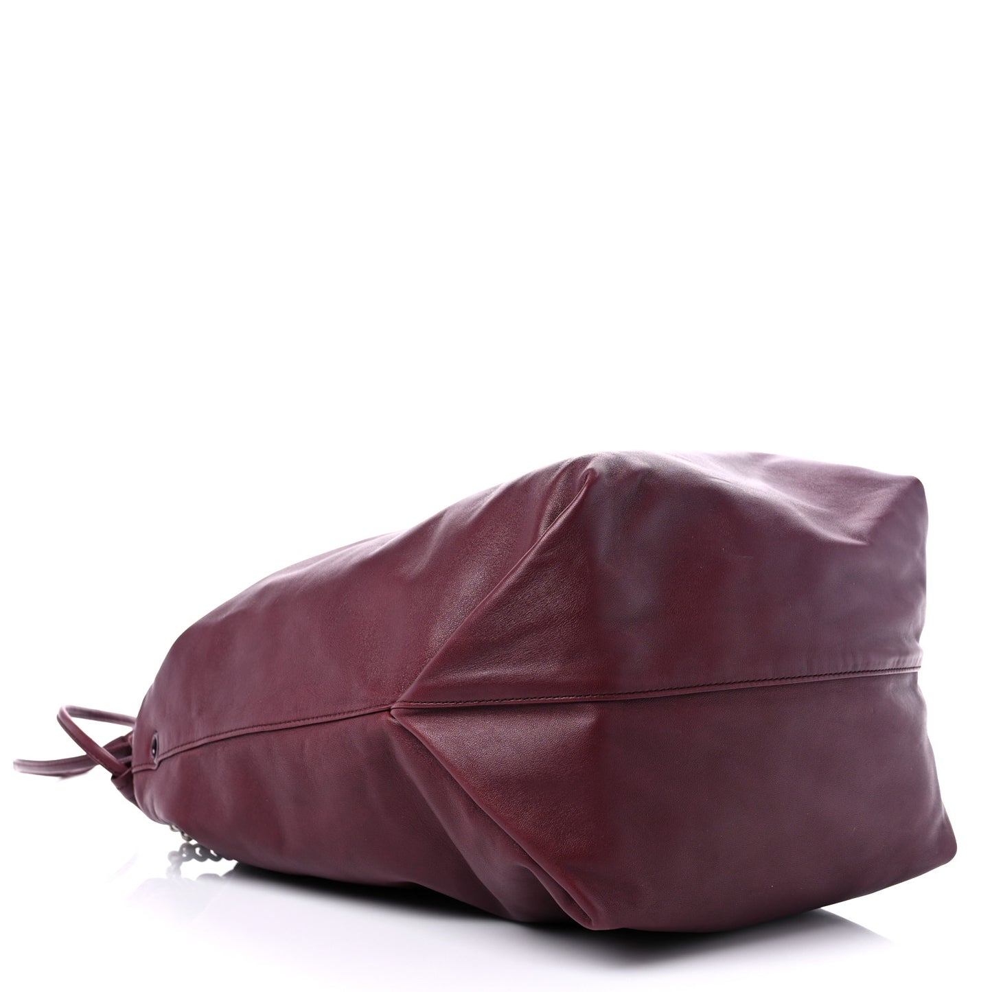 Lambskin Teddy Drawstring Bag Burgundy