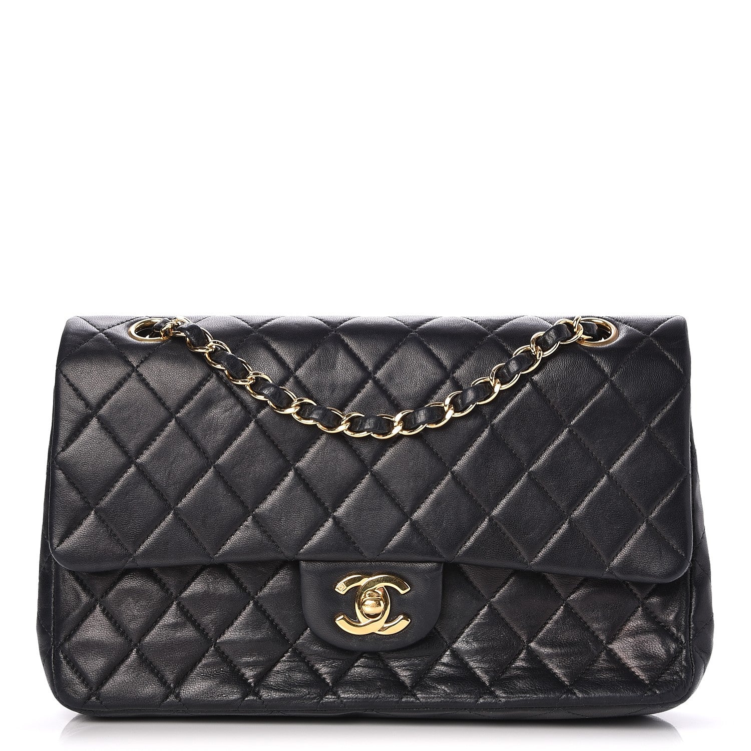 Chanel Lambskin Quilted Medium Double Flap Black 1 of 8