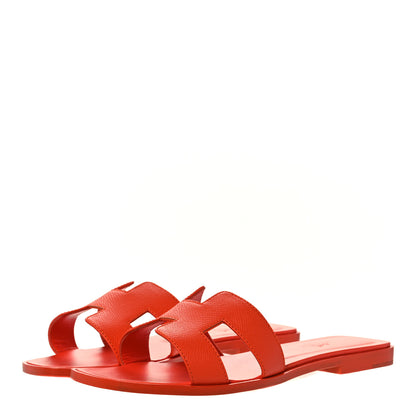 Hermes Epsom Oran Sandals 37.5 Orange Poppy 3 of 11