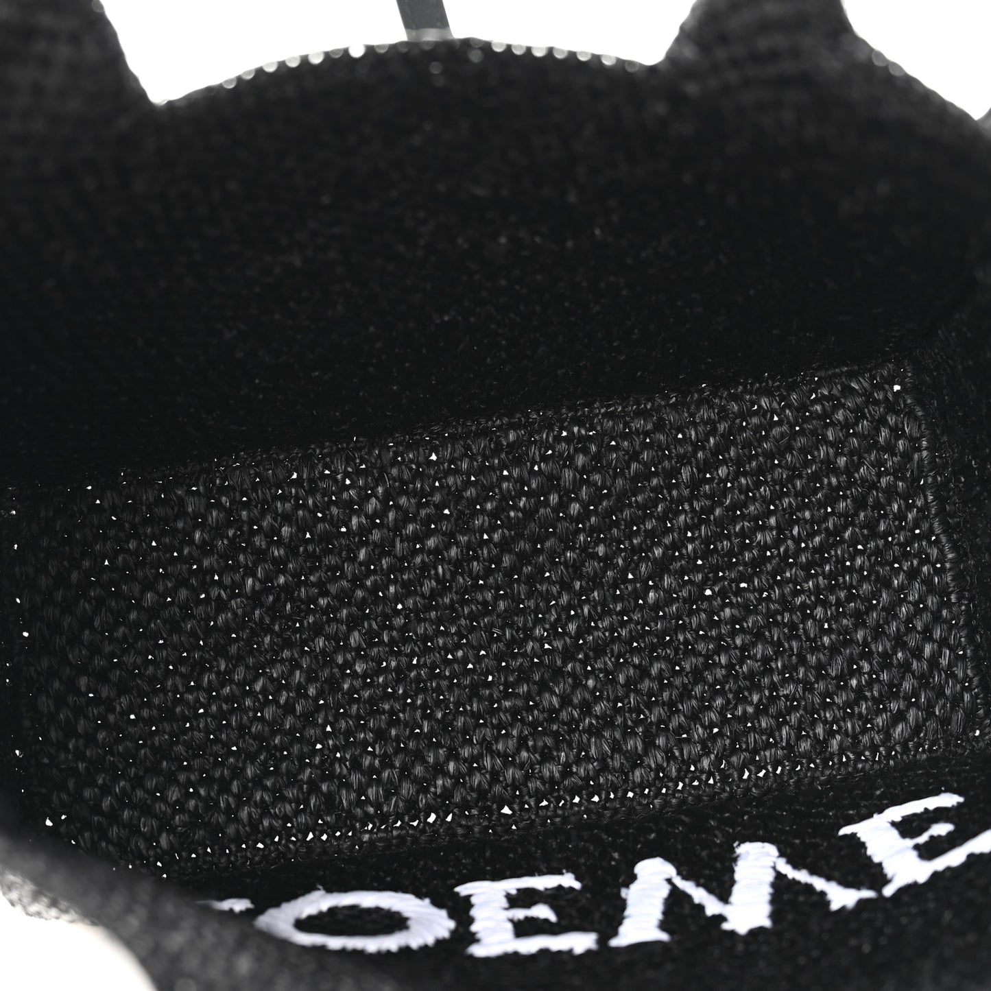 X PAULA'S IBIZA Raffia Font Tote Black