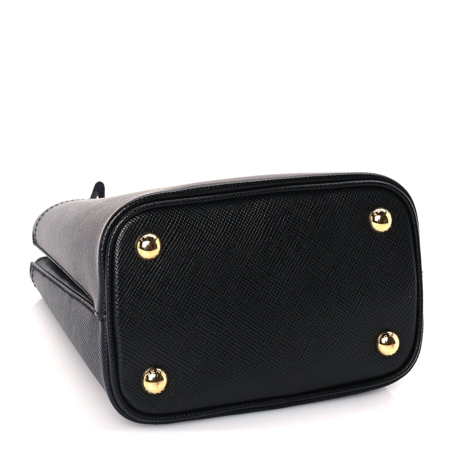 Saffiano Cuir Small Panier Bucket Bag  Black Fuoco