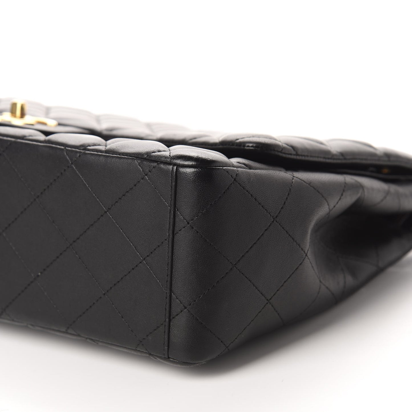 Lambskin Quilted Maxi Double Flap Black