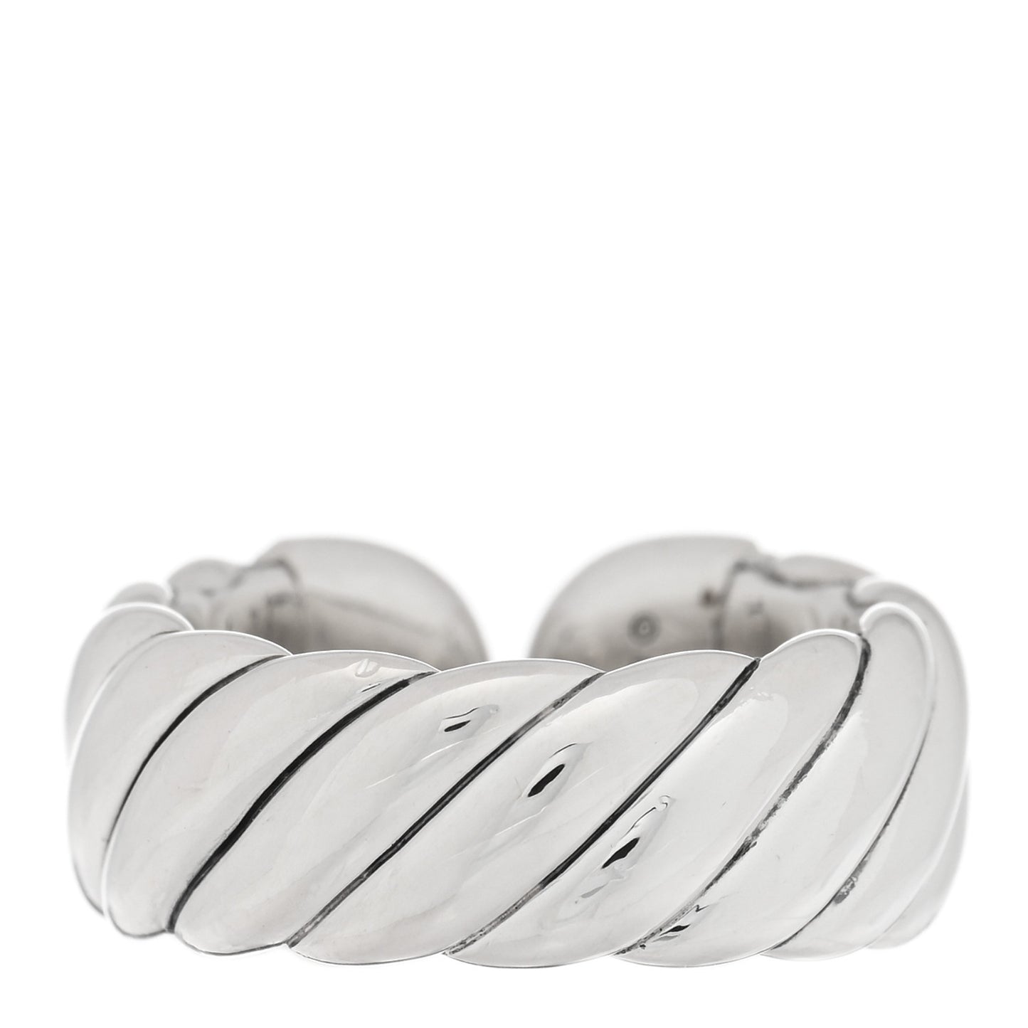 Sterling Silver Diamond Sculpted Open Cable Ring 54 7