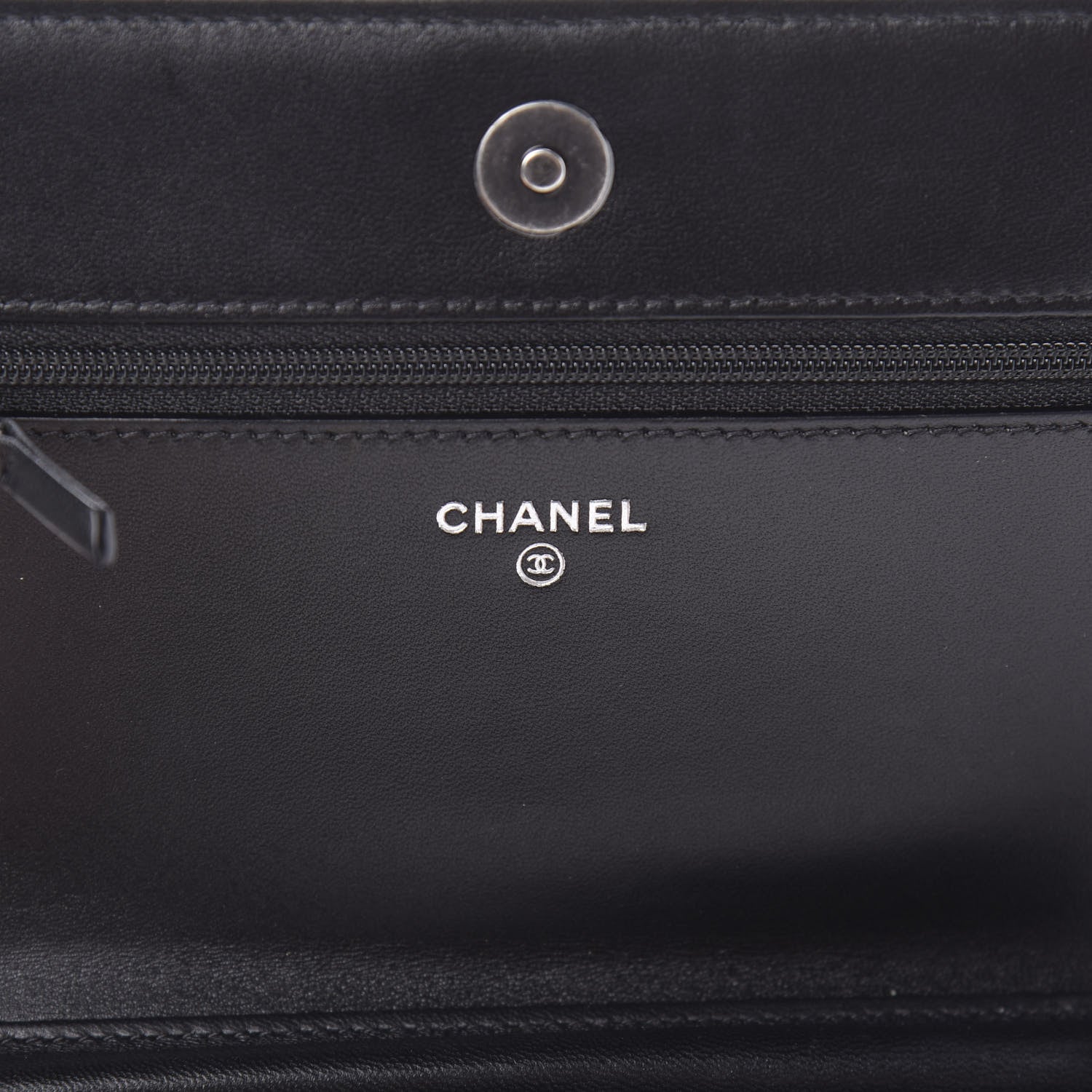 Chanel Lambskin Quilted Boy Wallet On Chain WOC Black 6 of 14