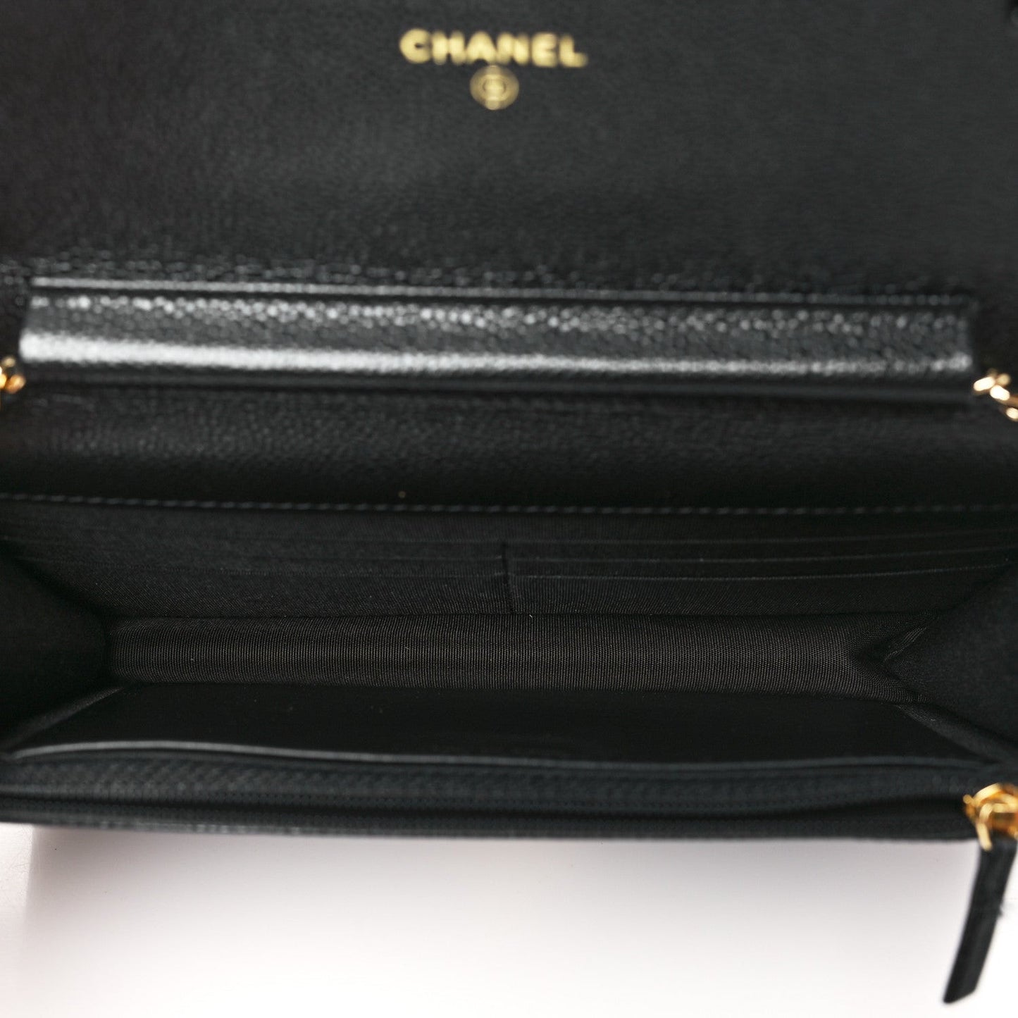Caviar Quilted Miss Coco Wallet On Chain WOC Black