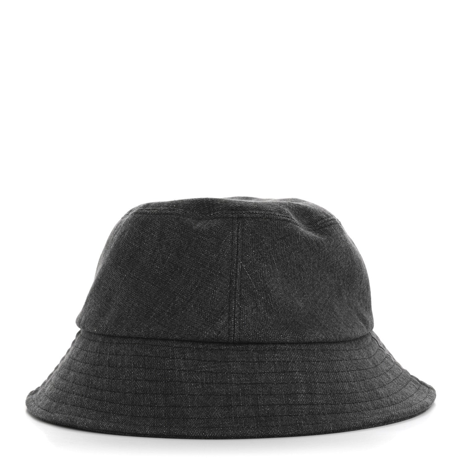 Chanel Denim Sequin Cloche Logo Bucket Hat M Black 6 of 7