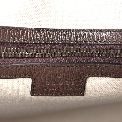 Gucci GG Supreme Monogram Textured Dollar Calfskin Web Large Savoy Duffle Bag Beige Ebony New Acero 5 of 8