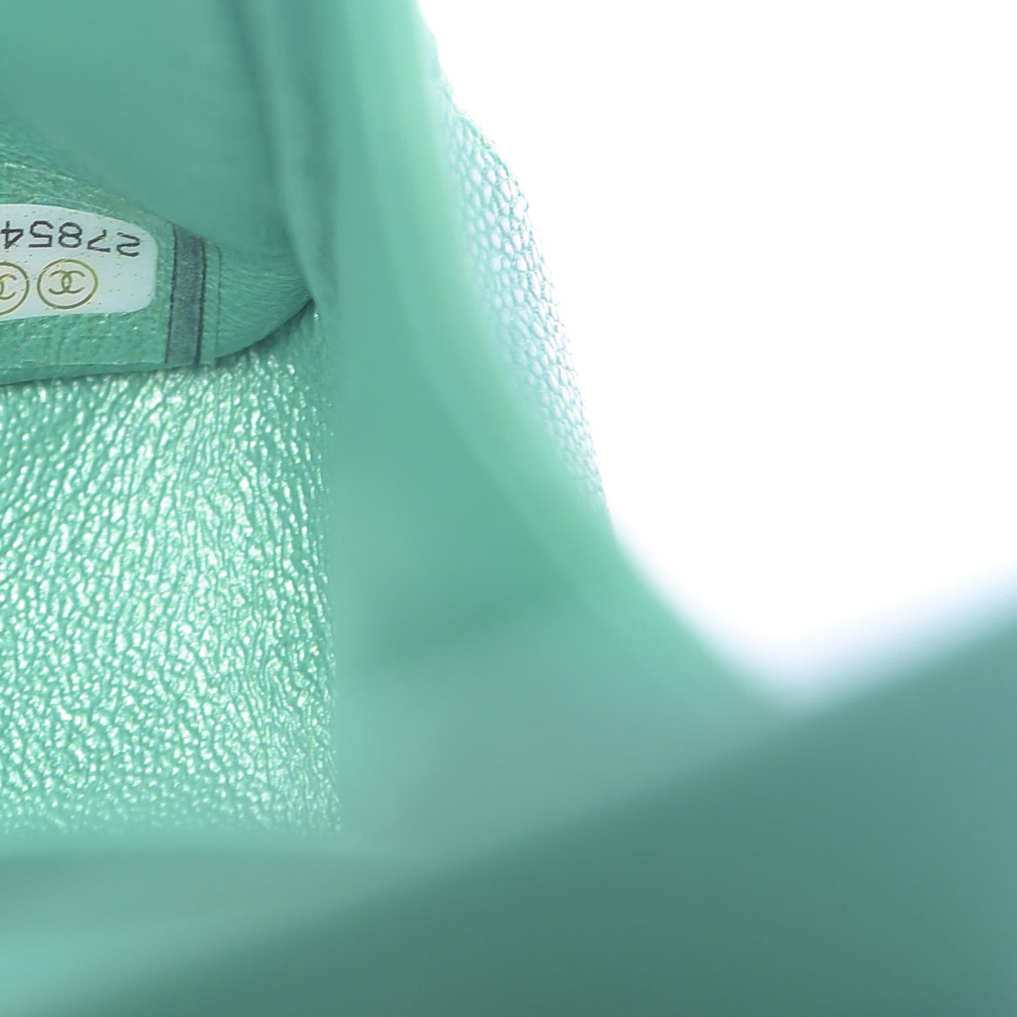 Iridescent Caviar Quilted Medium Double Flap Green