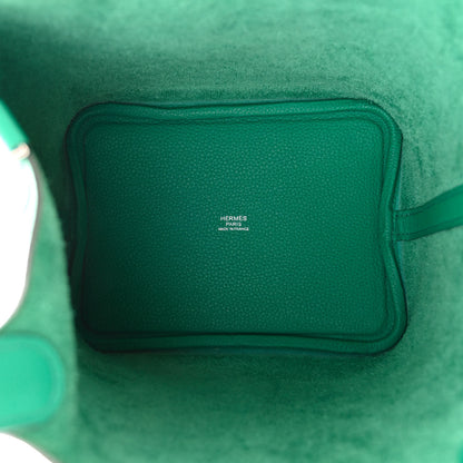Hermes Taurillon Maurice Picotin Lock 18 PM Vert Jade 5 of 11