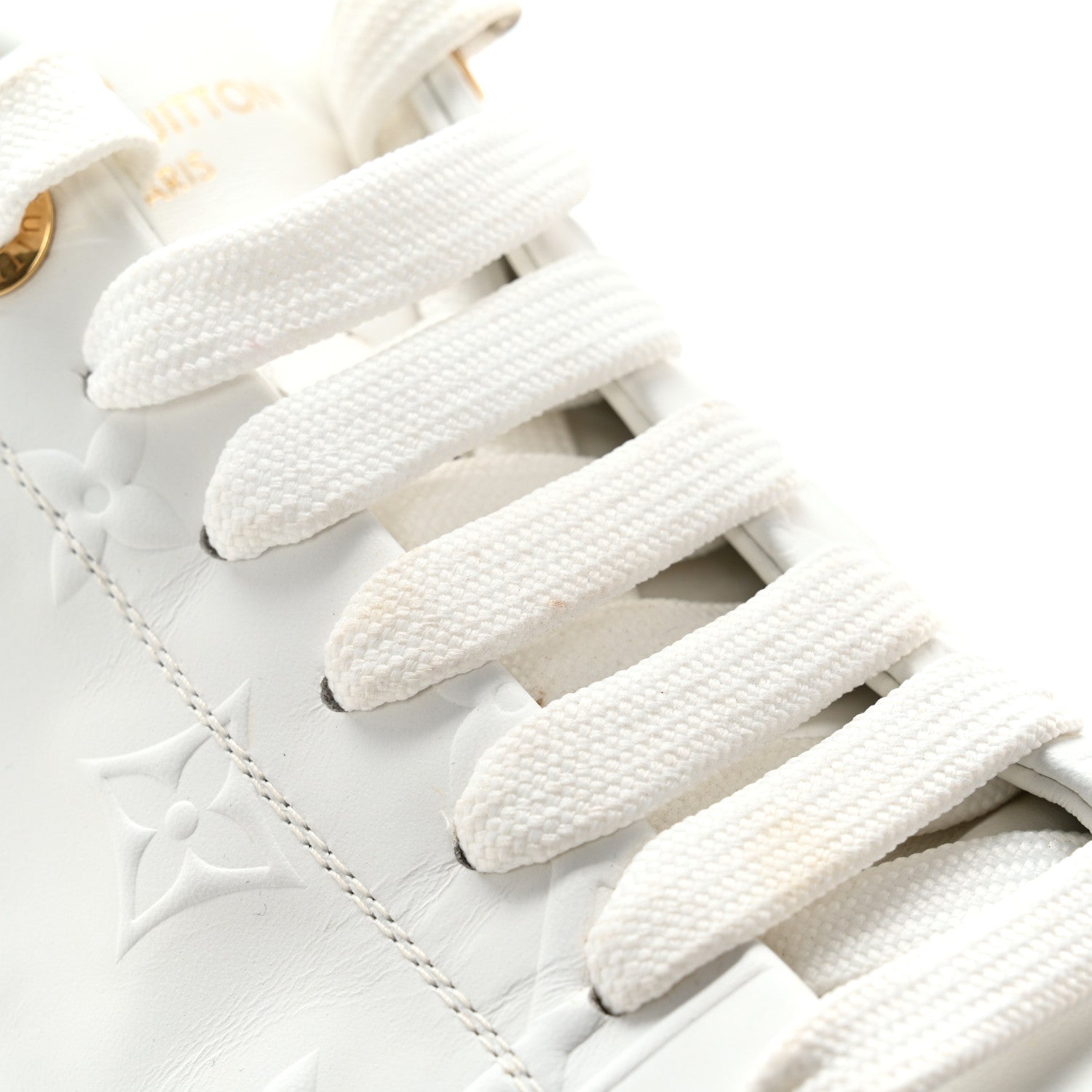 Louis Vuitton Calfskin Monogram Debossed Time Out Sneakers 38 White 11 of 14