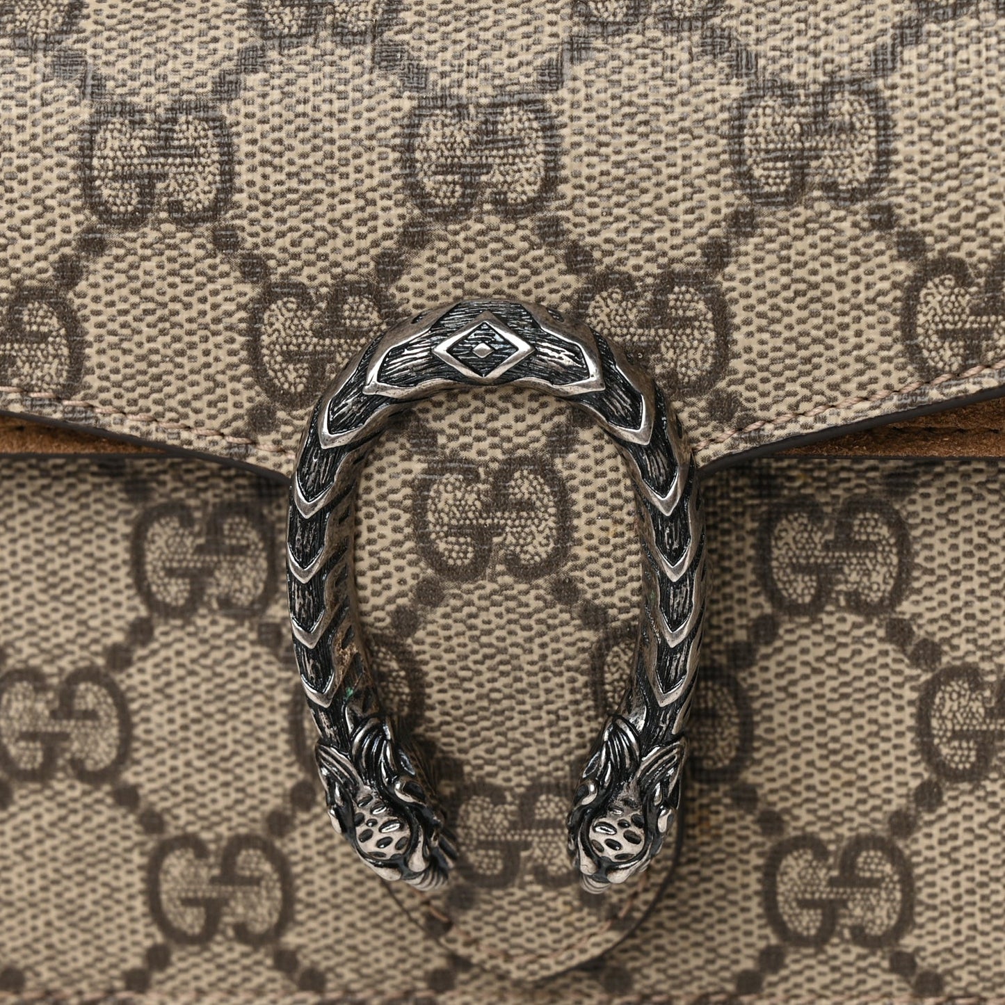GG Supreme Monogram Super Mini Dionysus Shoulder Bag Taupe