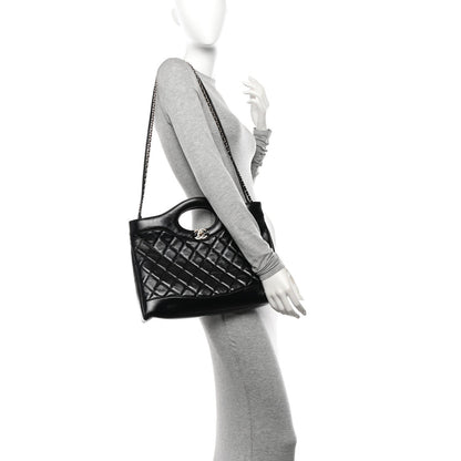 Chanel Shiny Lambskin Quilted 31 Shopping Bag Black 2 of 7