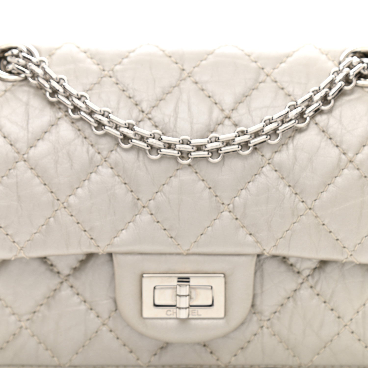 Chanel Metallic Calfskin Quilted 2.55 Reissue 224 Flap Silver 8 of 10