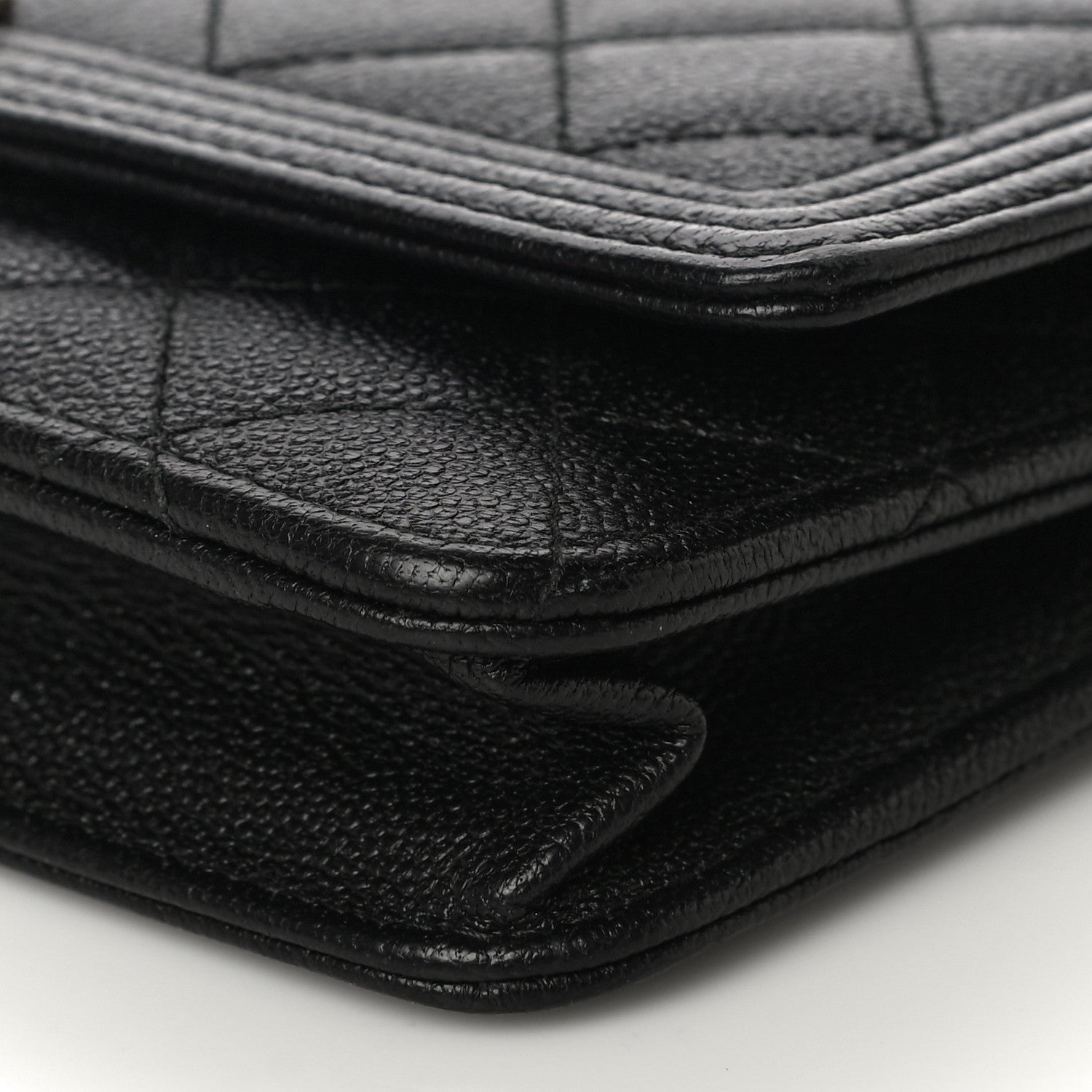 Chanel Caviar Quilted Boy Wallet On Chain WOC Black 10 of 11