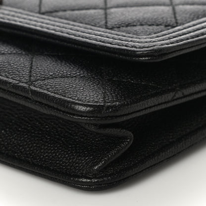Chanel Caviar Quilted Boy Wallet On Chain WOC Black 10 of 11