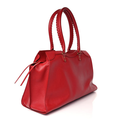 Balenciaga Grained Calfskin Neo Classic Gold Hardware Large Top Handle Bag Medium Red 2 of 9