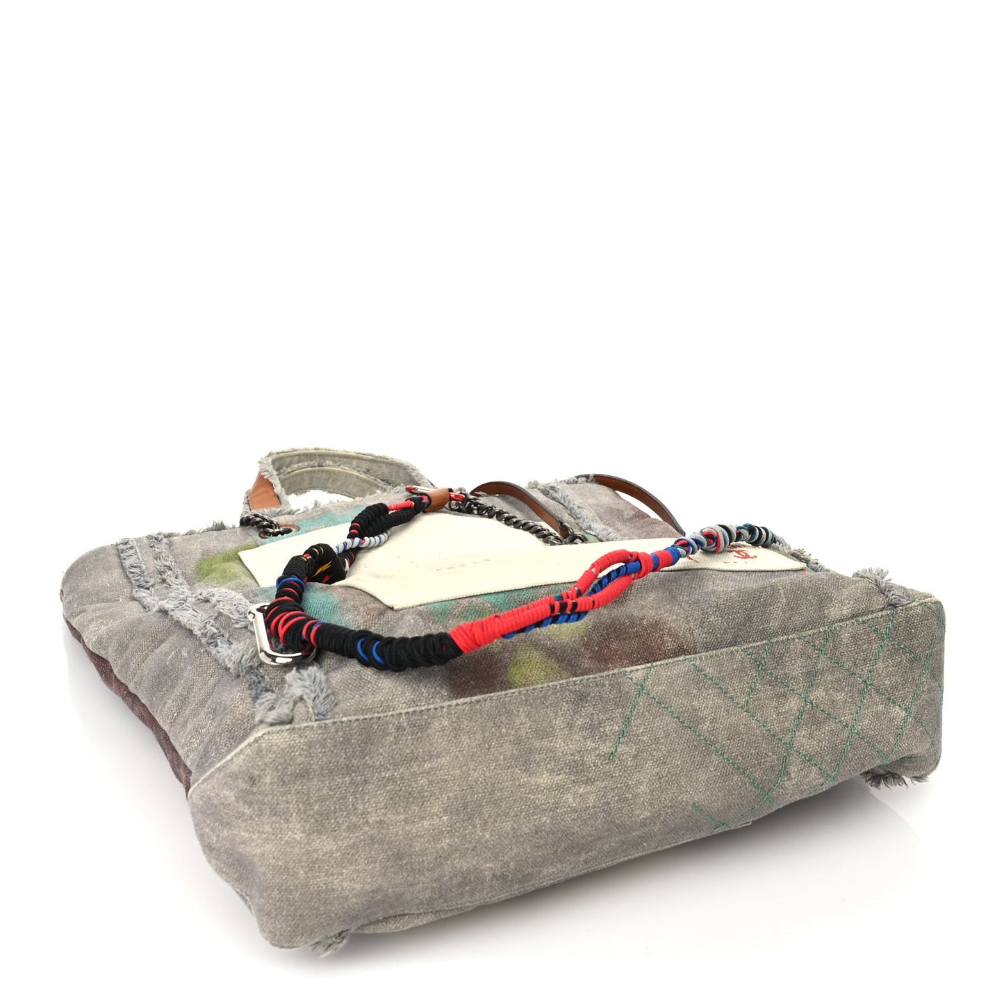 Canvas Large Graffiti Tote  Grey