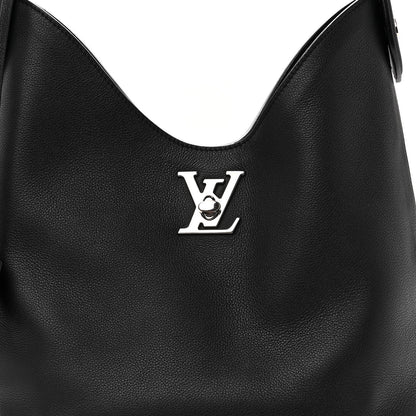 Louis Vuitton Calfskin Lockme Hobo Black 7 of 10