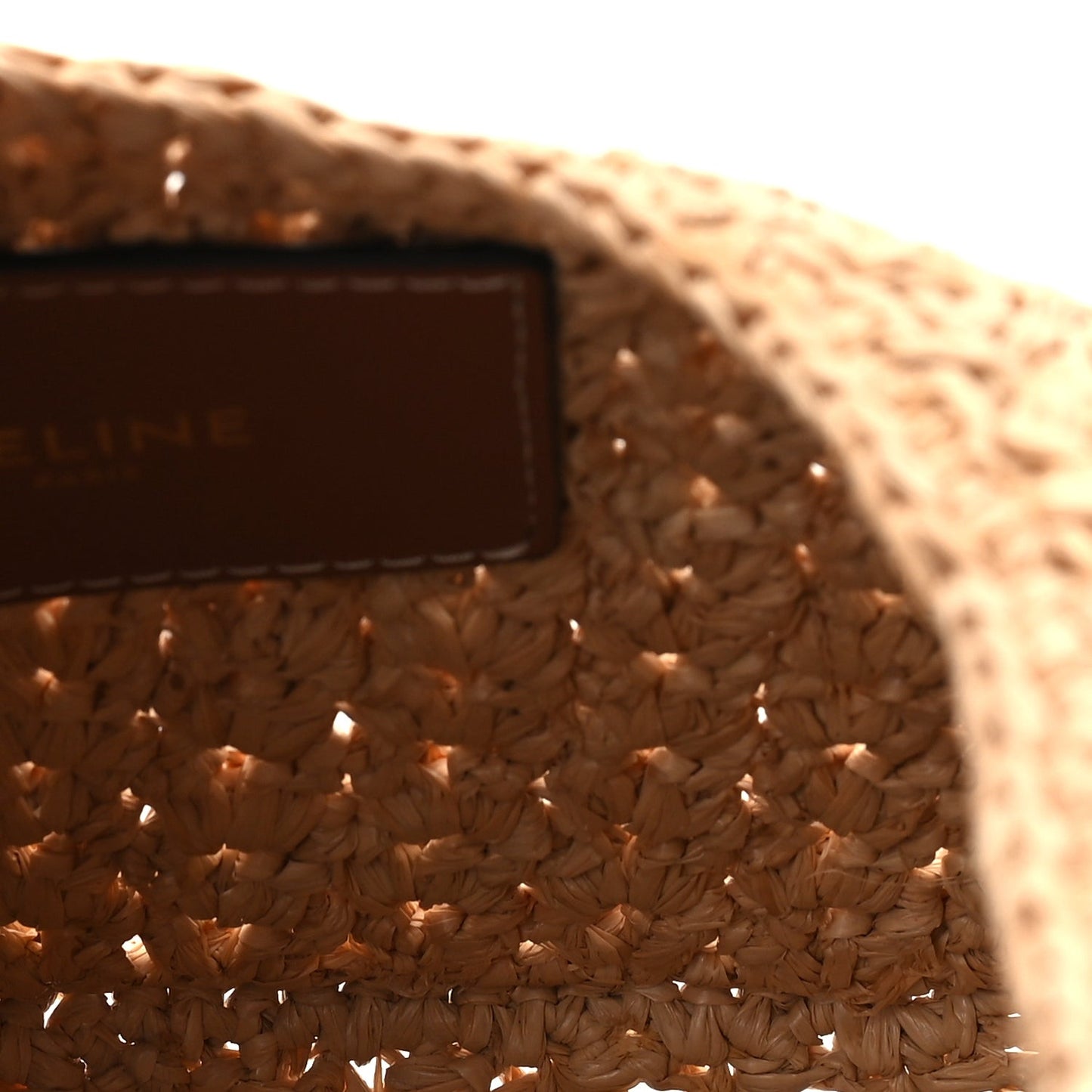 Raffia Calfskin Triomphe Panier Hobo Bag Natural Tan