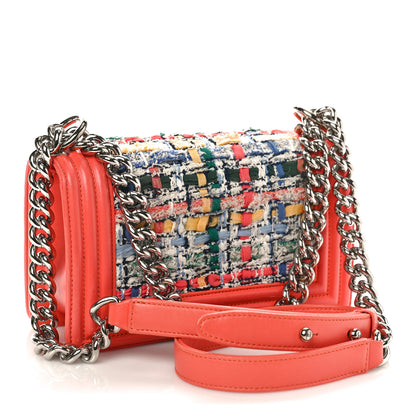 Chanel Lambskin Tweed Small Boy Flap Coral 2 of 9