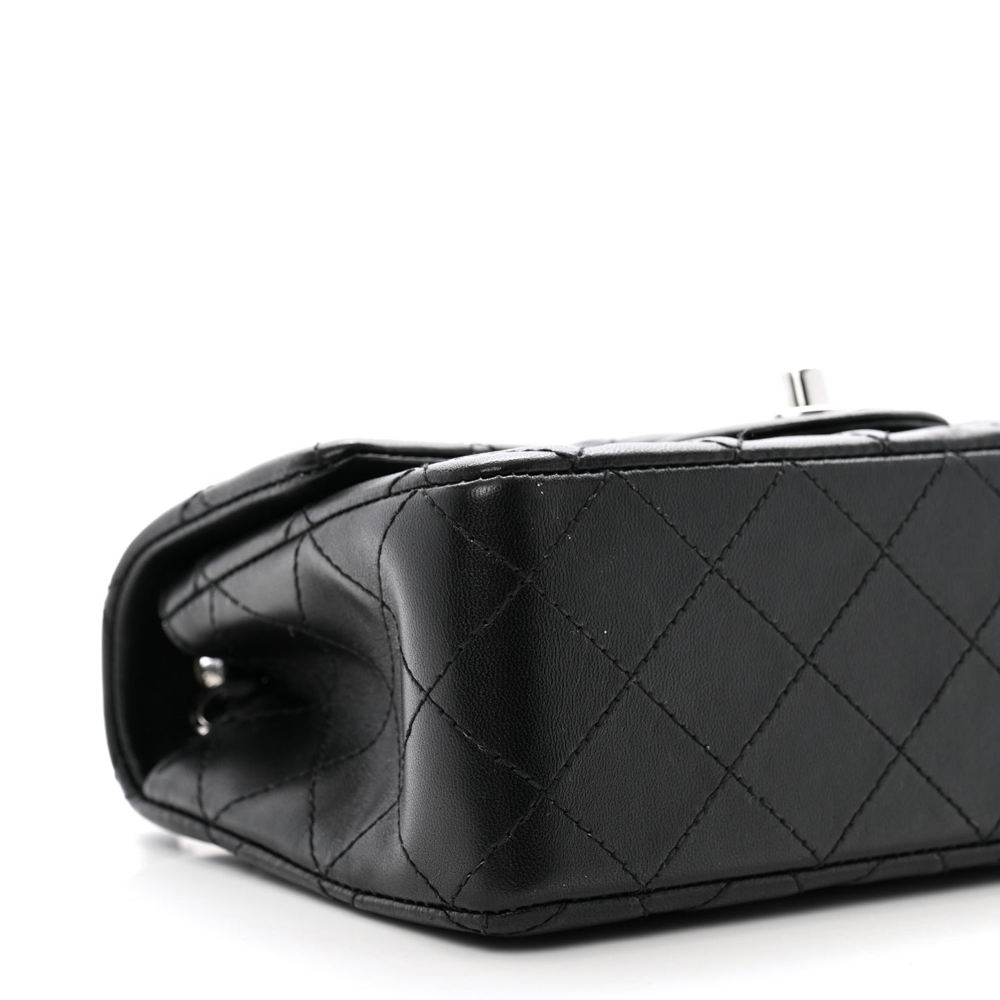 Lambskin Quilted Mini Rectangular Flap Black