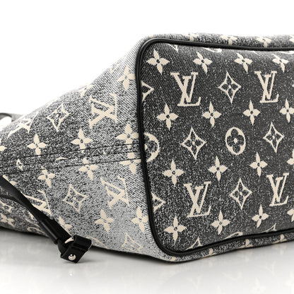 Louis Vuitton Denim Monogram Jacquard Neverfull MM Grey 8 of 9