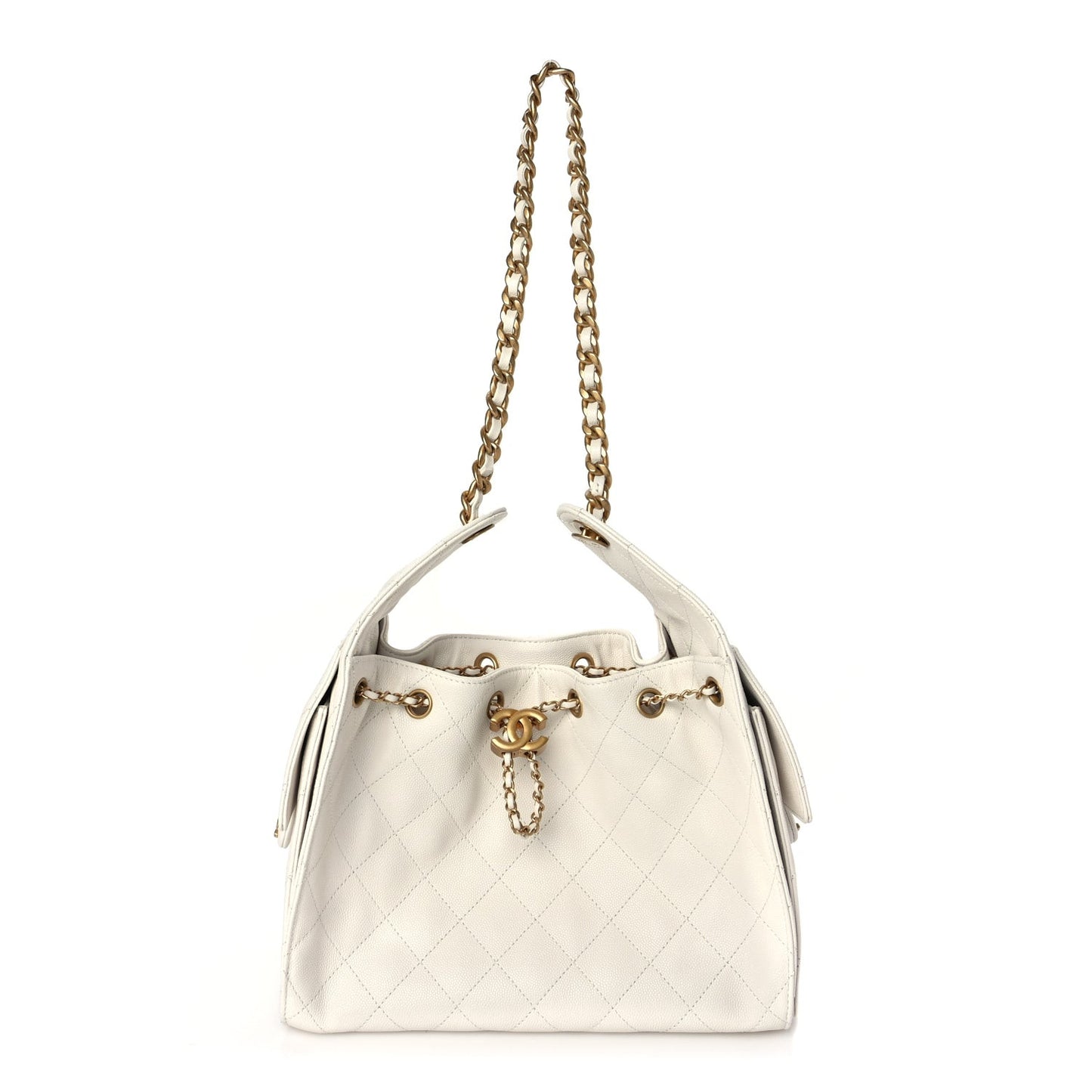 Caviar Quilted Small  25 Handbag White