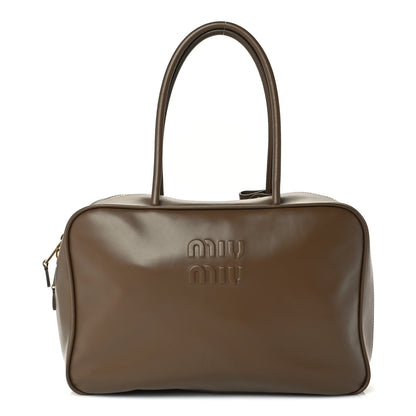 Miu Miu Soft Calf Softy Large Beau Top Handle Bag Tundra 1 of 8
